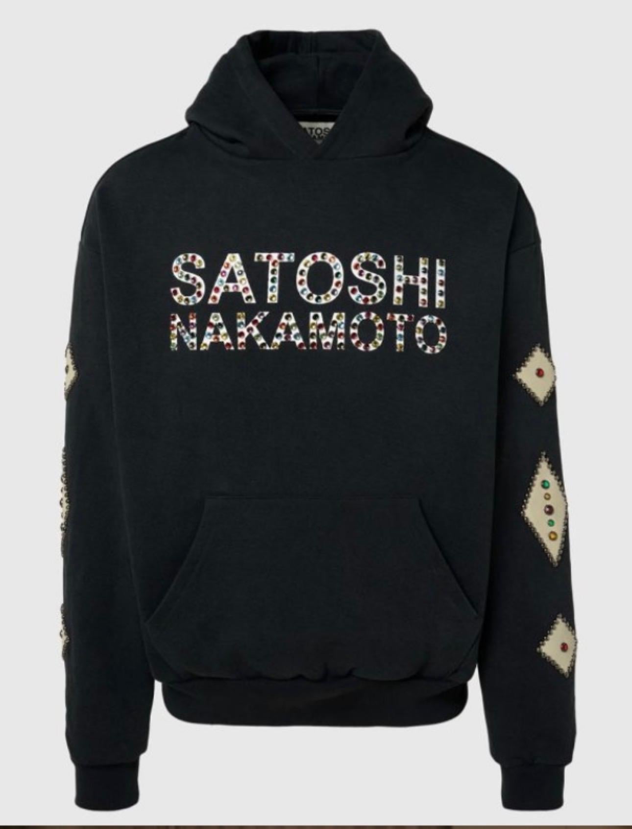 Satoshi Nakamoto Gemstone Logo Hoodie – Black